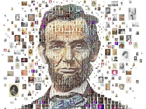 Abraham Lincoln Mosaic of 100 Americans