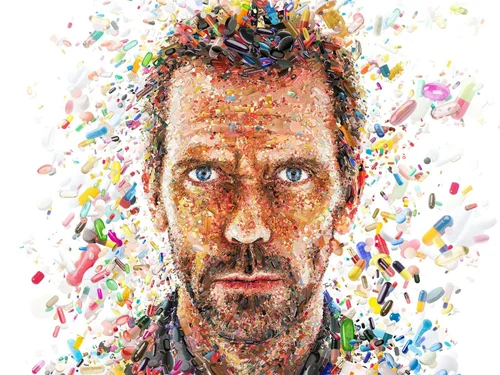 Hugh Laurie Dr House Pill Mosaic, TV Guide