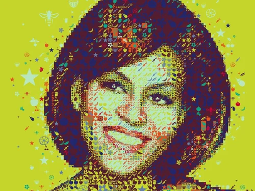 Michelle Obama Mosaic Portrait, Hemispheres