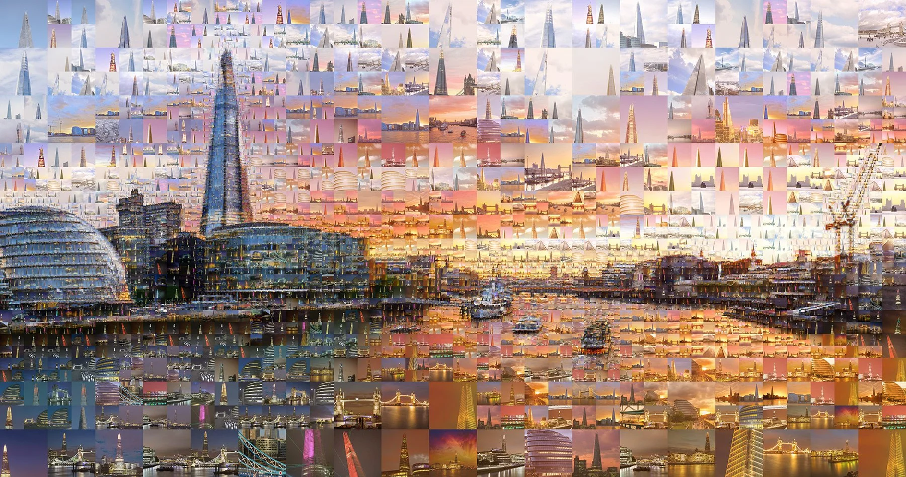   London, UK mosaic illustration  