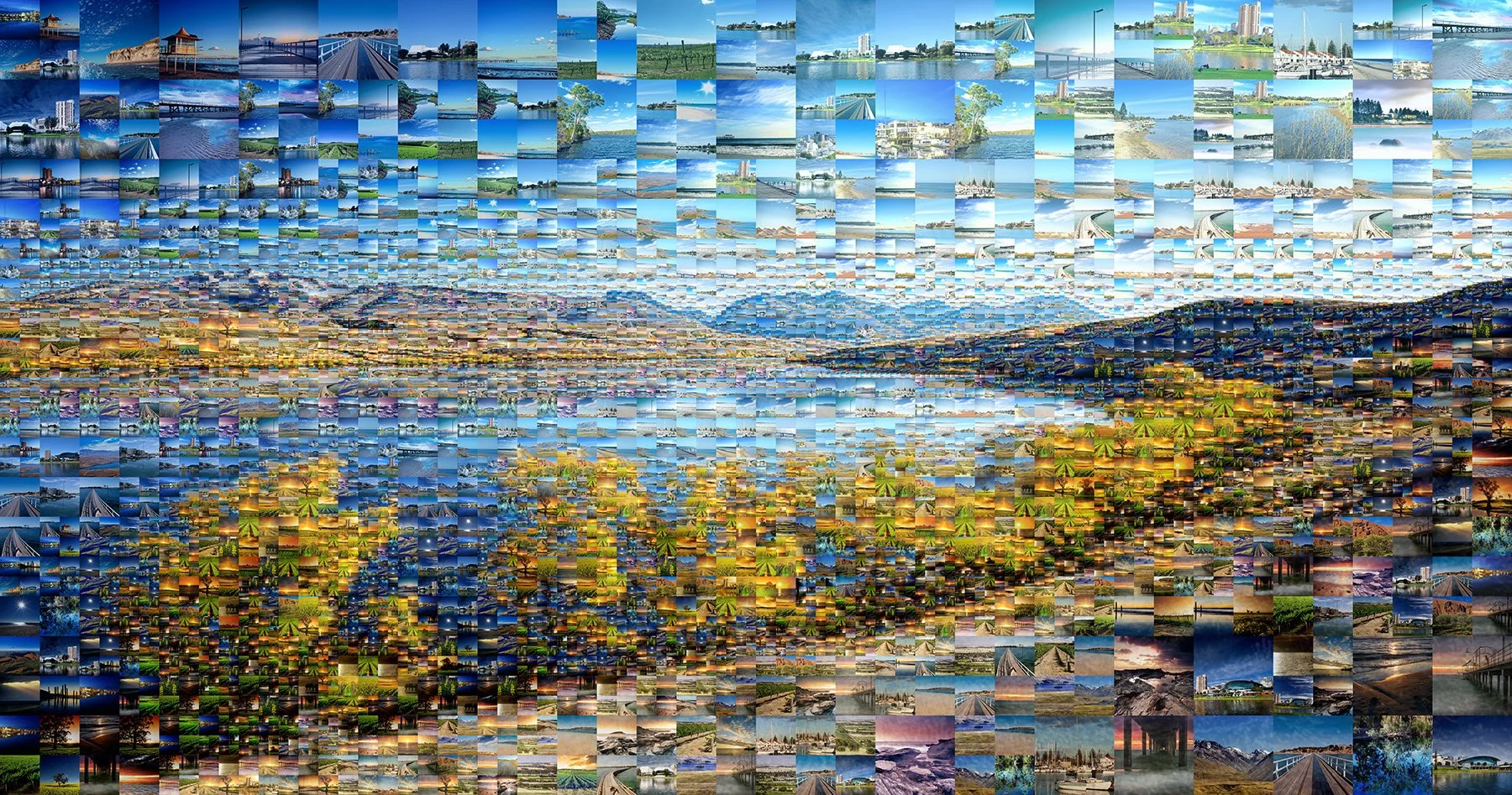   Adelaide, Australia, mosaic illustration  