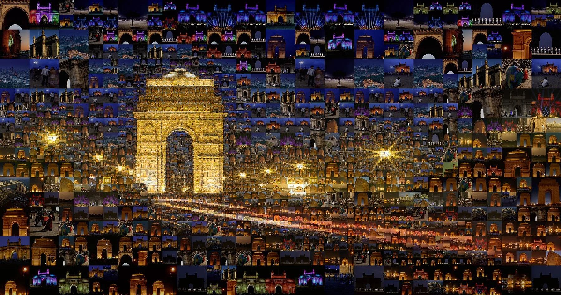   New Delhi, India, mosaic illustration  