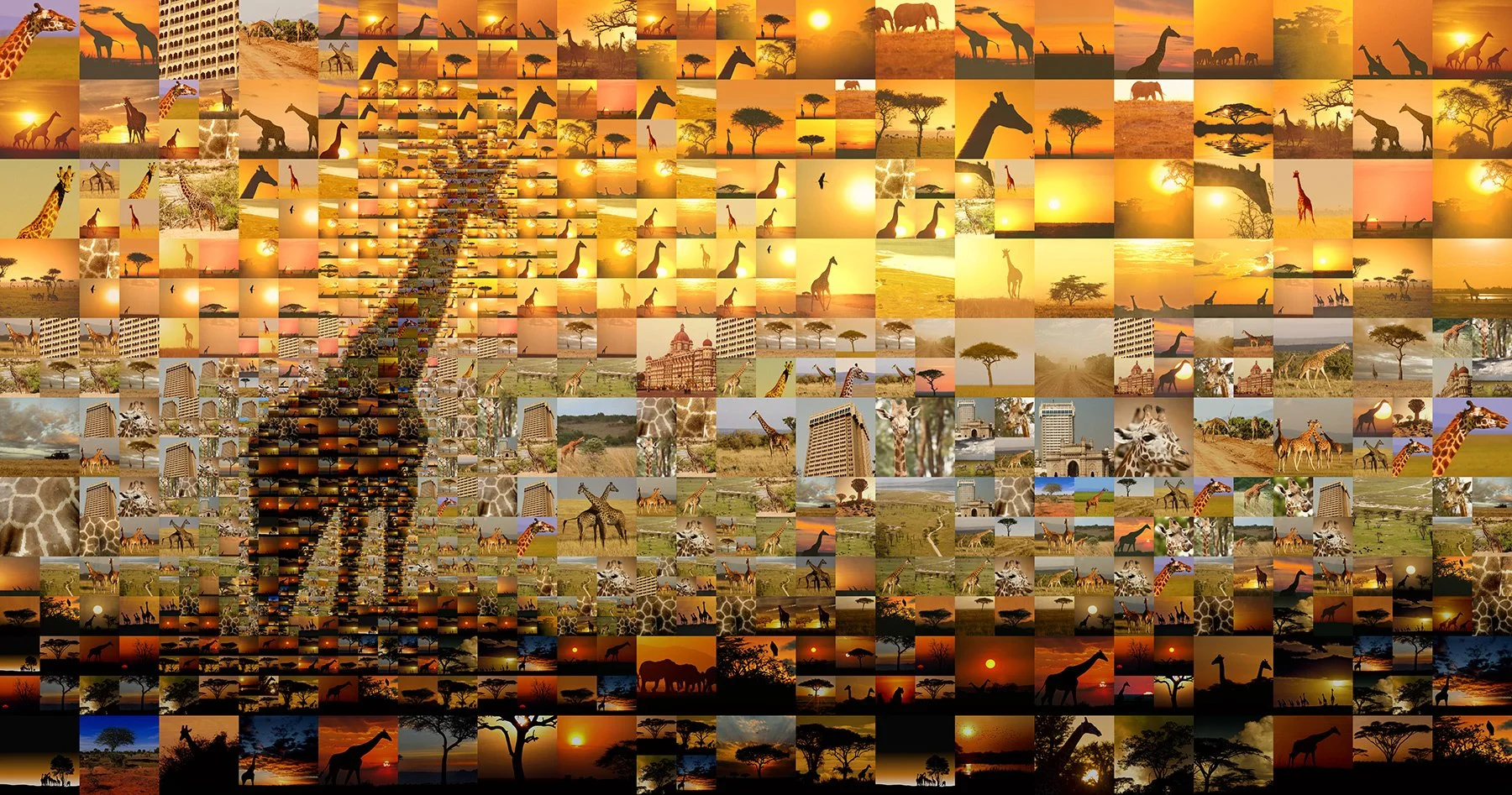   Nairobi, Kenya, mosaic illustration  