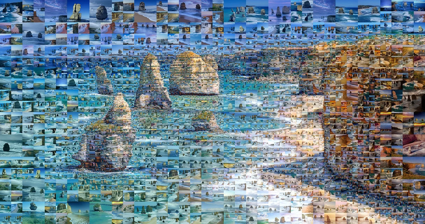   Melbourne, Australia, mosaic illustration  