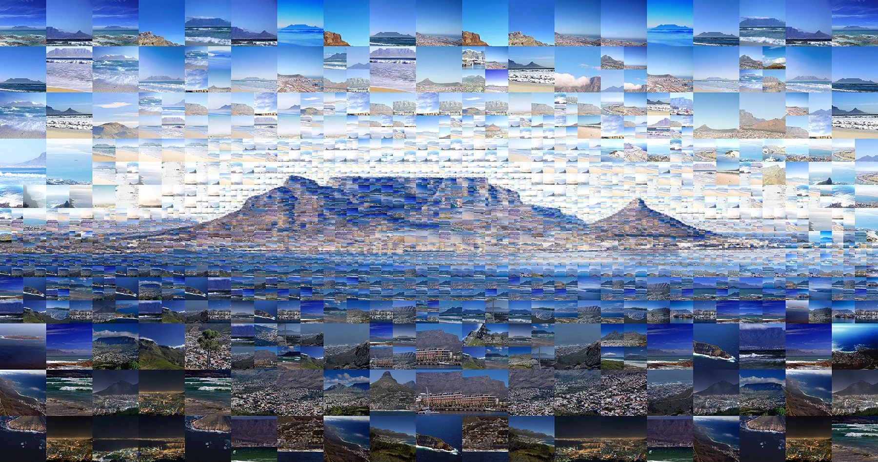   Cape Town, South Africa, mosaic illustration  