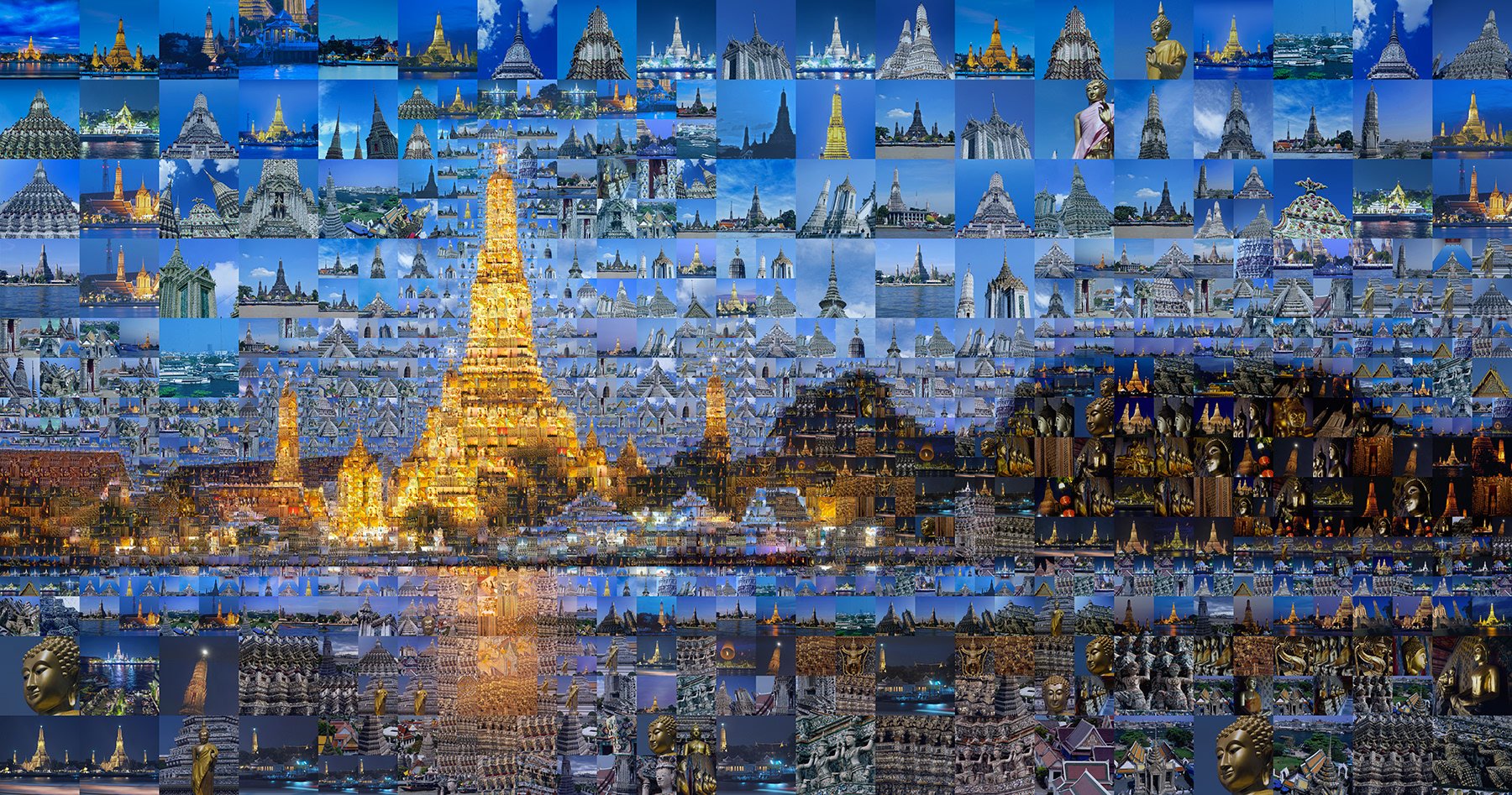   Bangkok, Thailand, mosaic illustration  