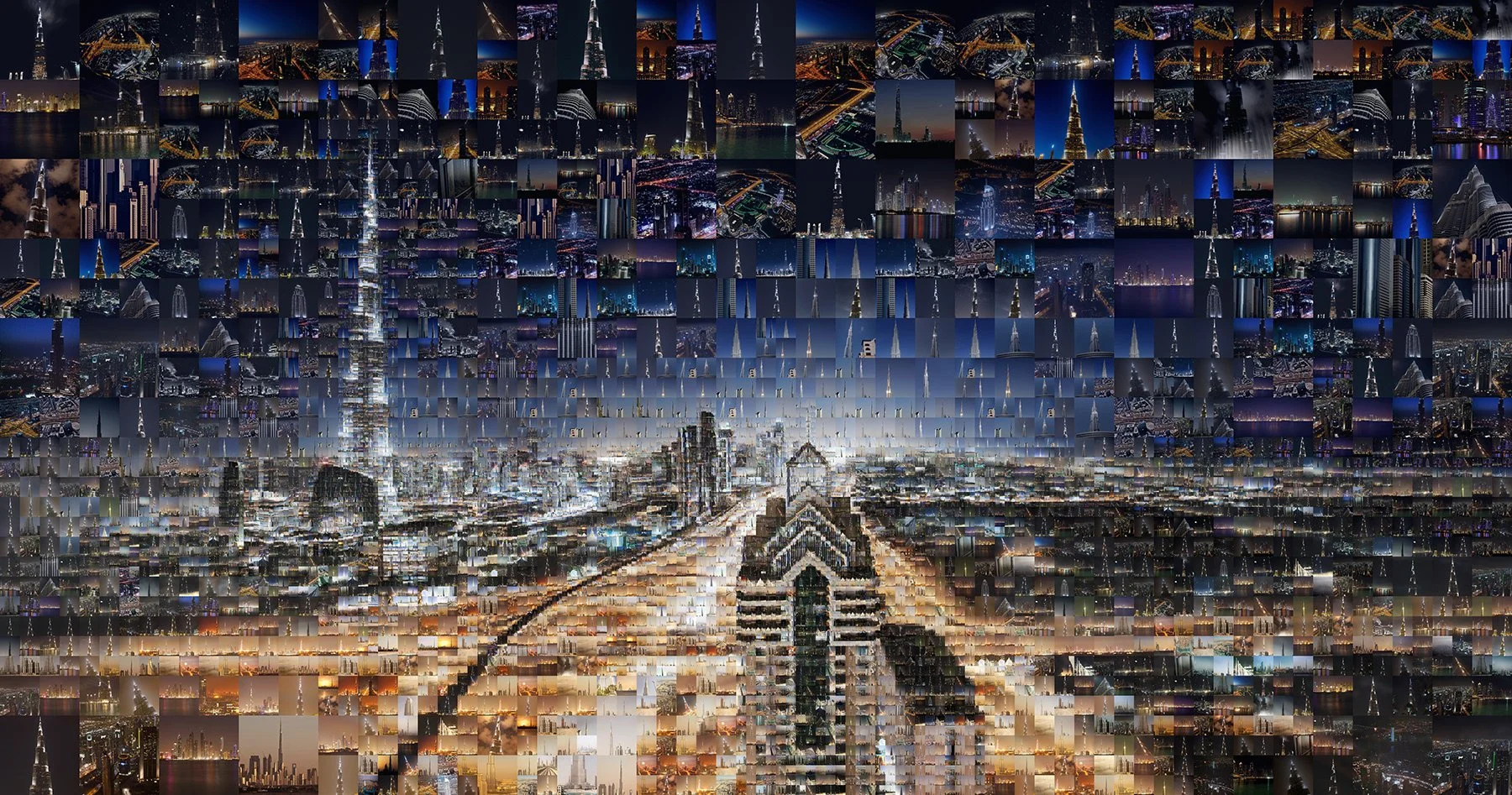   Dubai, UAE mosaic illustration  