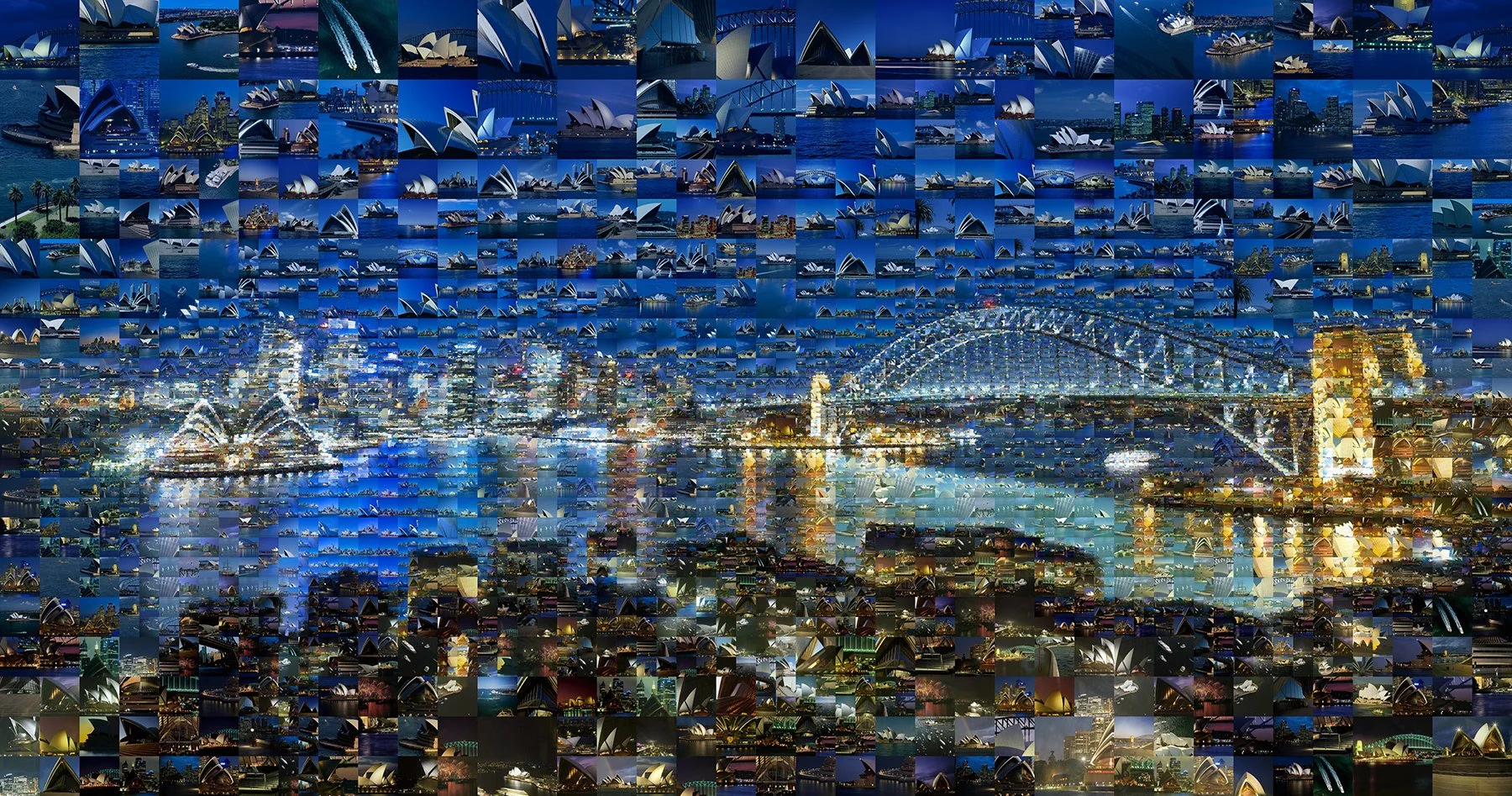   Sidney, Australia, mosaic illustration  