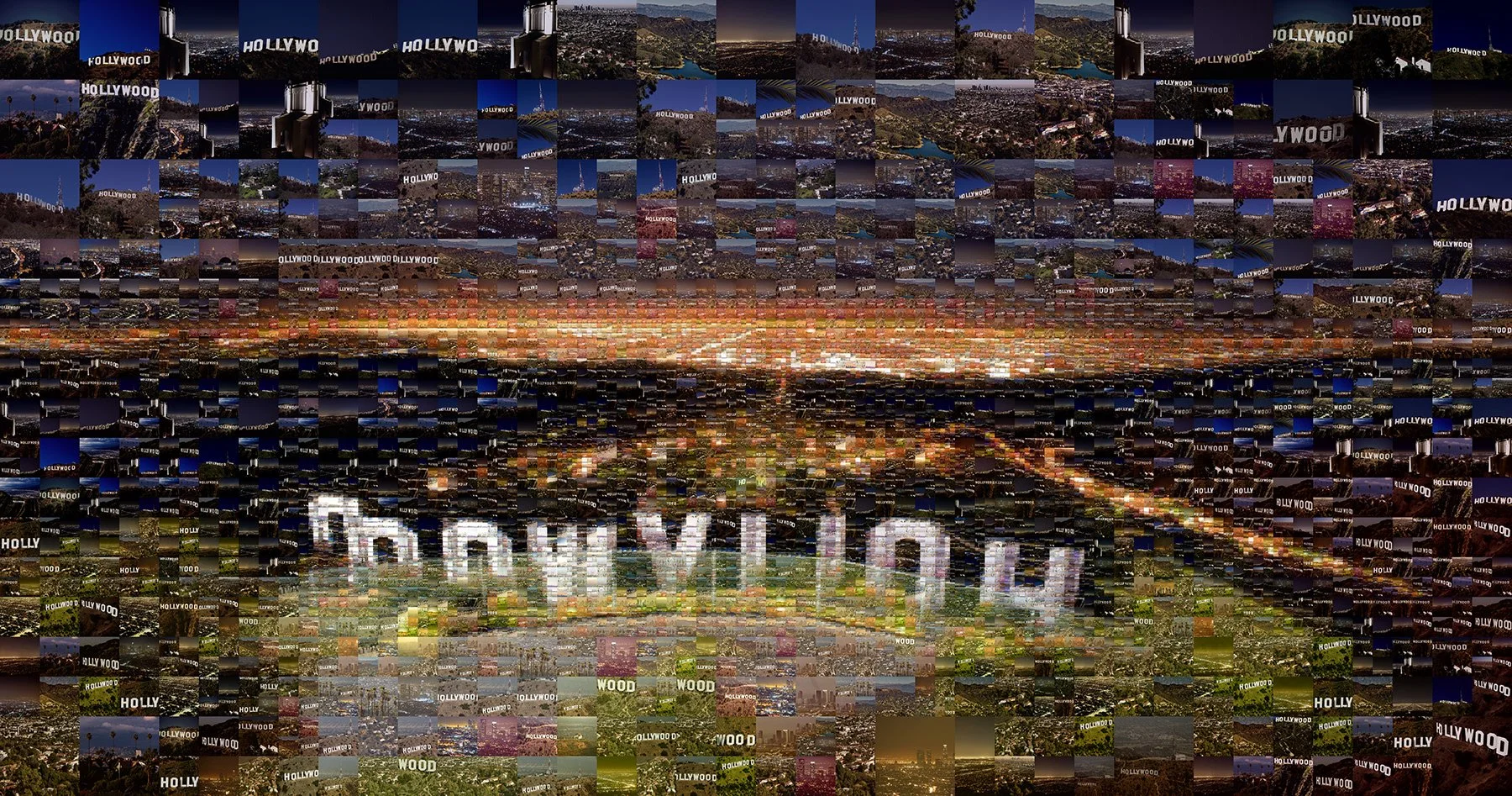   Los Angeles, USA, mosaic illustration  