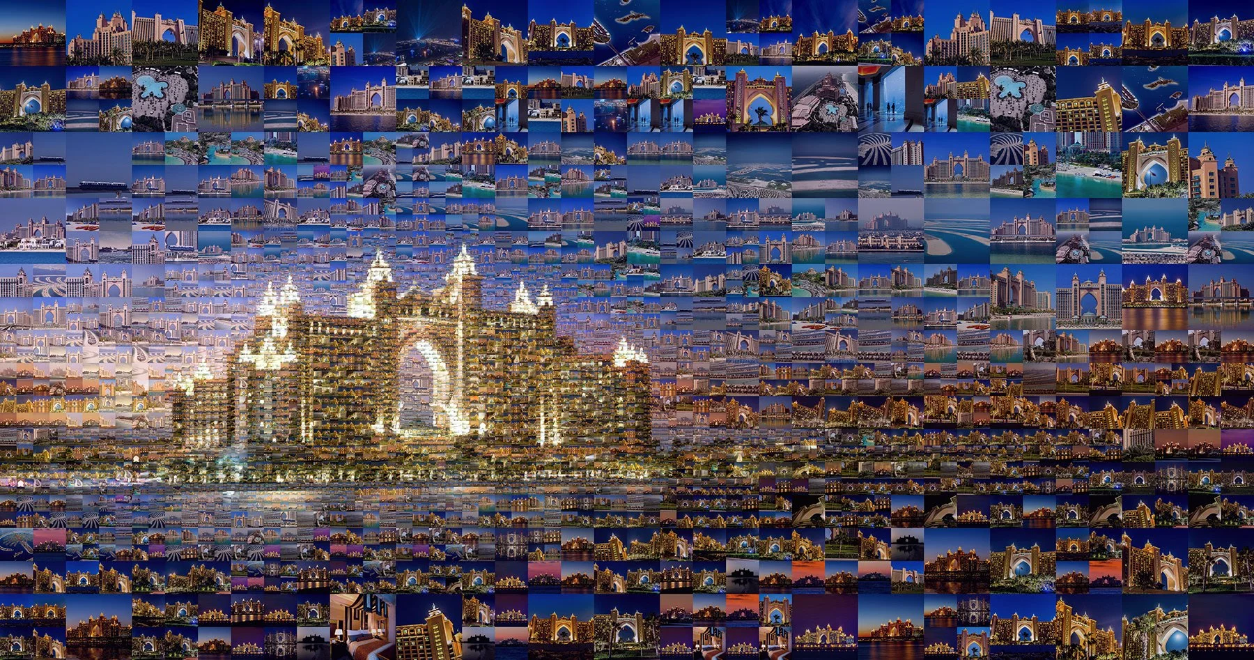   Dubai, UAE mosaic illustration  