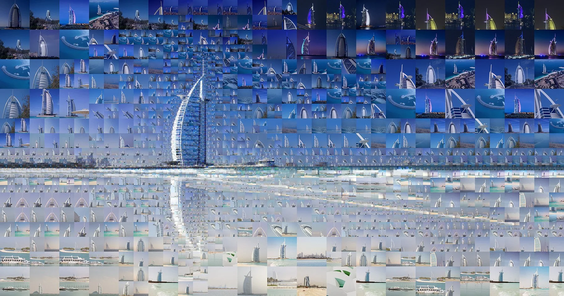  Dubai, UAE mosaic illustration  