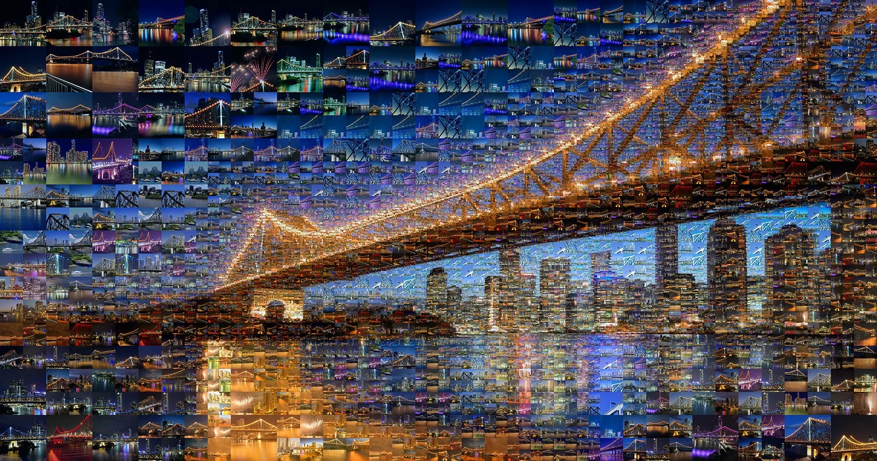   Brisbane, Australia, mosaic illustration  