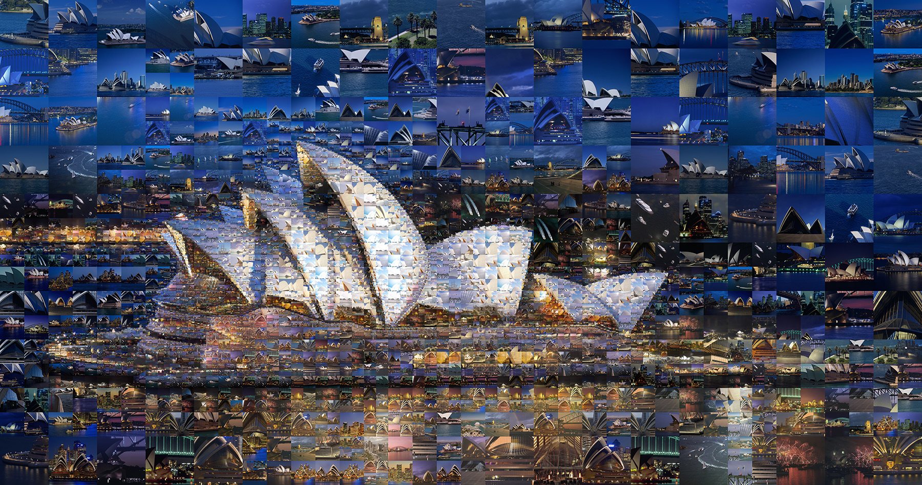   Sidney, Australia, mosaic illustration  