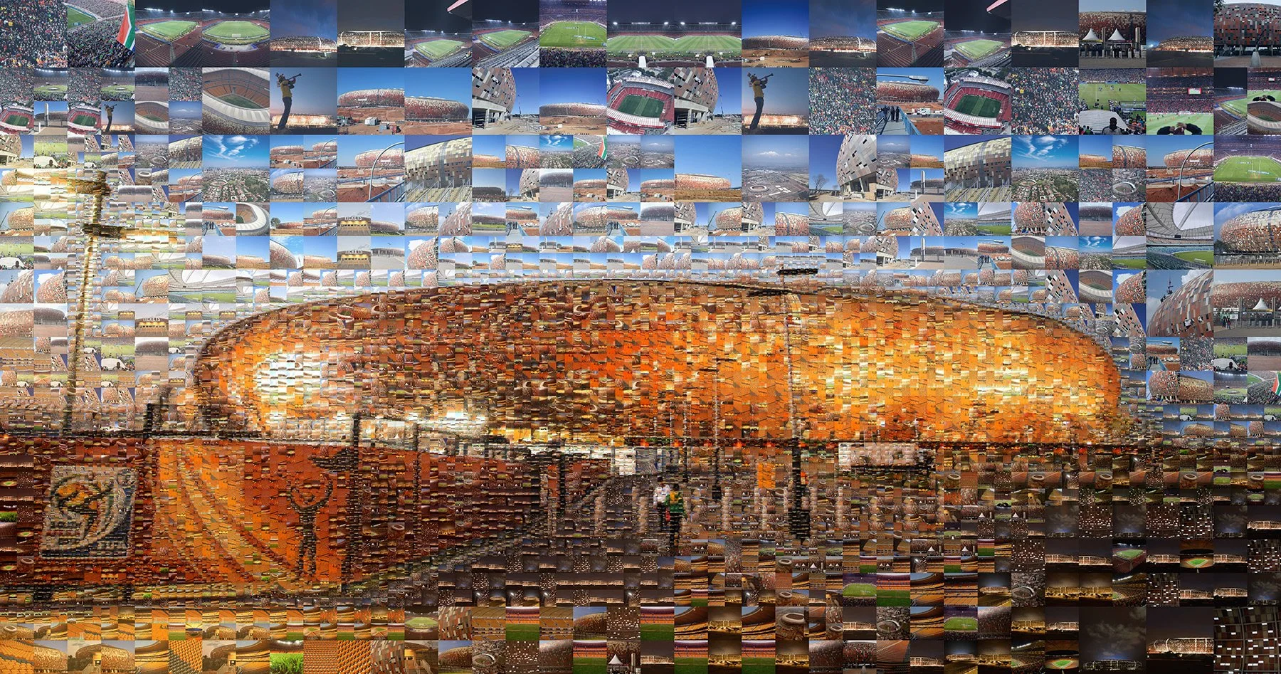   Johannesburg, South Africa, mosaic illustration  