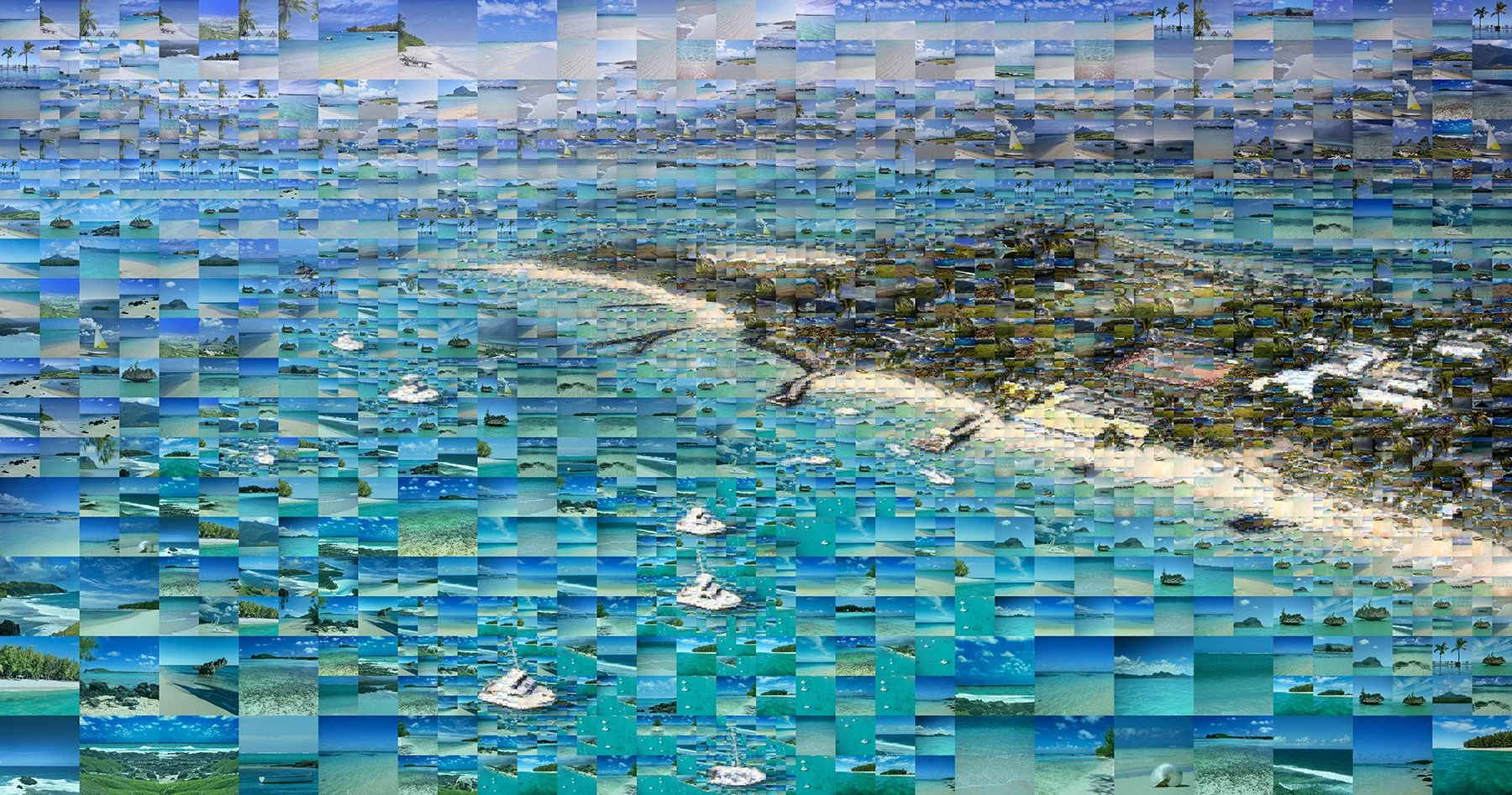  Mauritius, mosaic illustration  