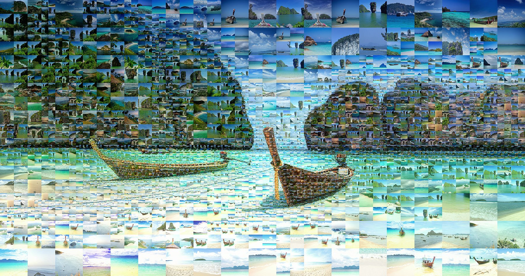   Phuket, Thailand, mosaic illustration  