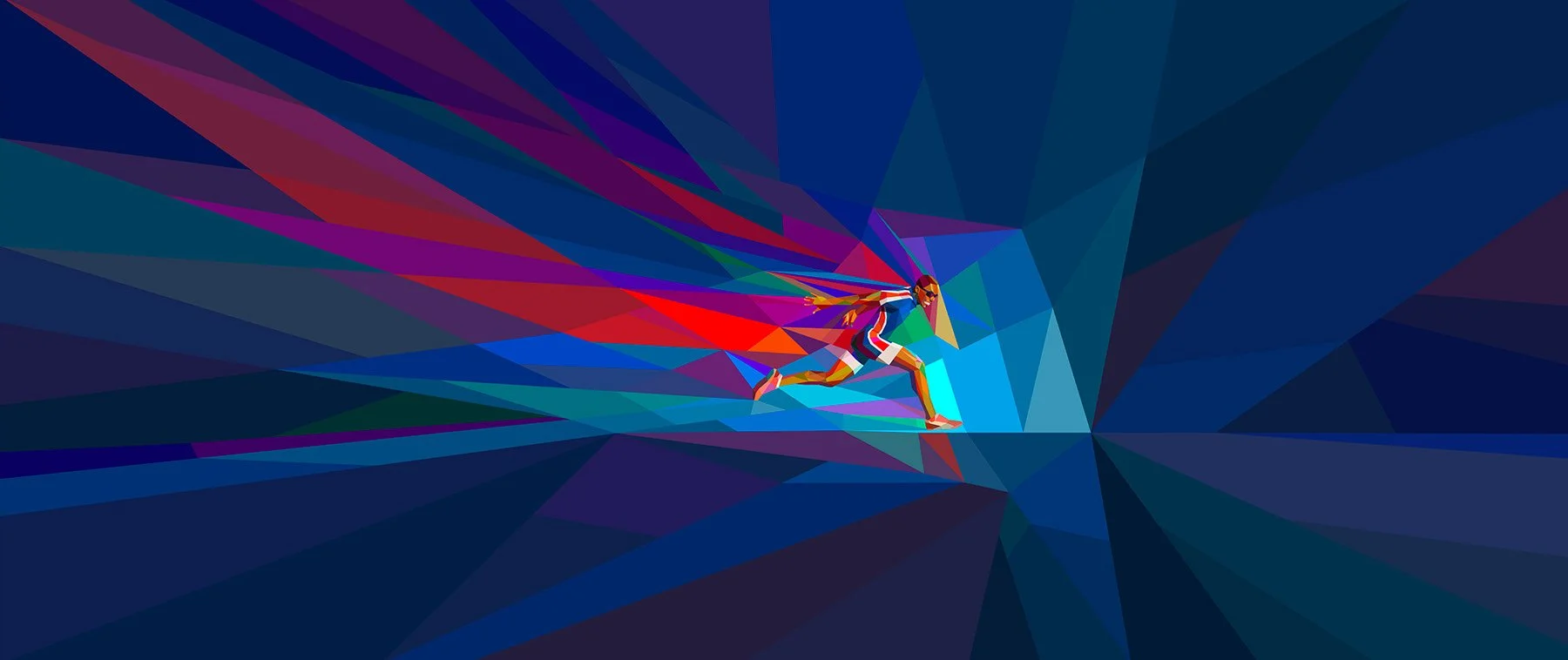  Crossing the finish line digital neo-futuristic panorama art 
