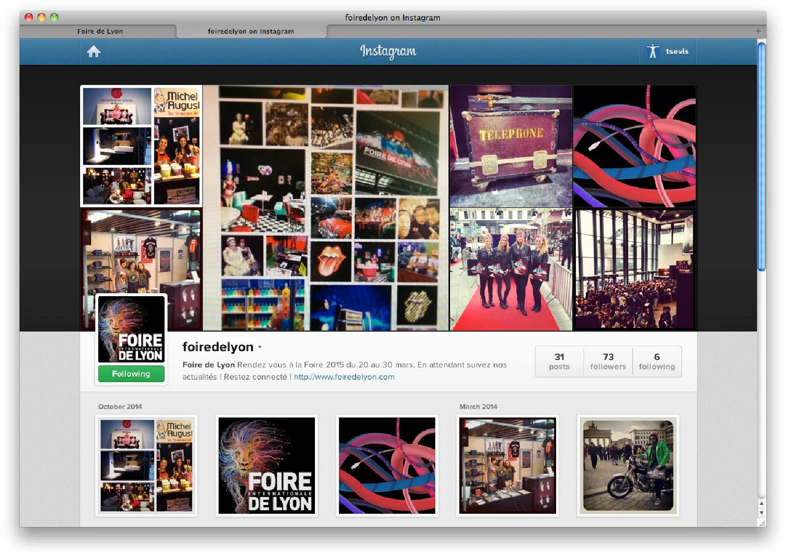   The Instagram account (designed by Publicis Activ Lyon)  