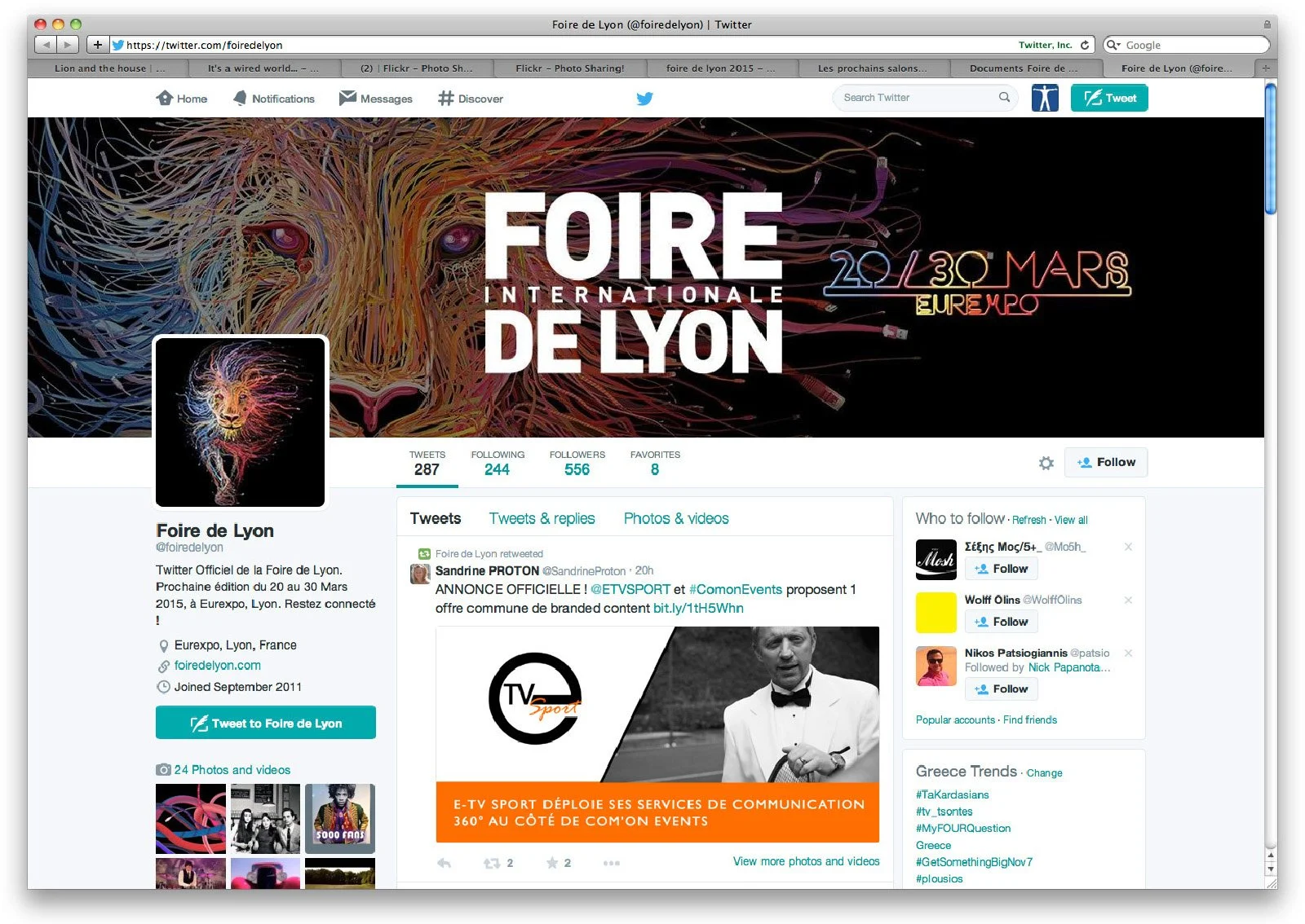   The twitter account (designed by Publicis Activ Lyon)  