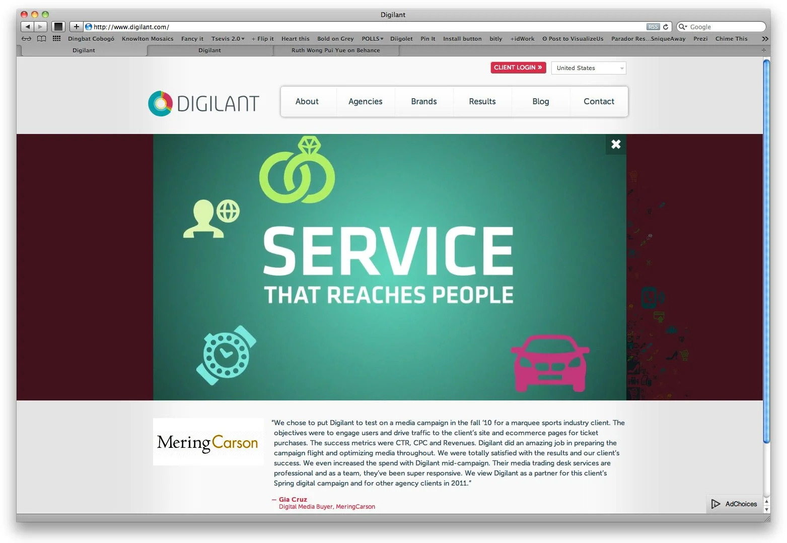   Digilant.com   's front page.  
