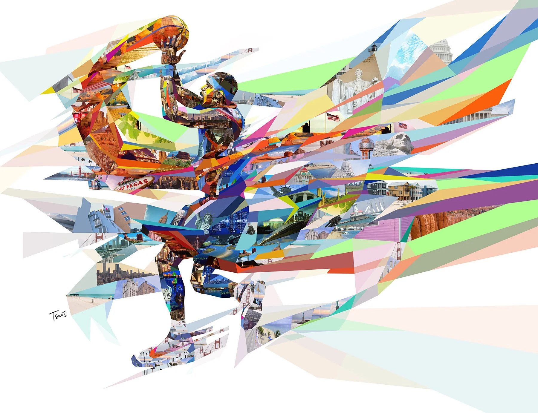  neo-cubist illustration – combining vector and mosaic techniques. World Championship 