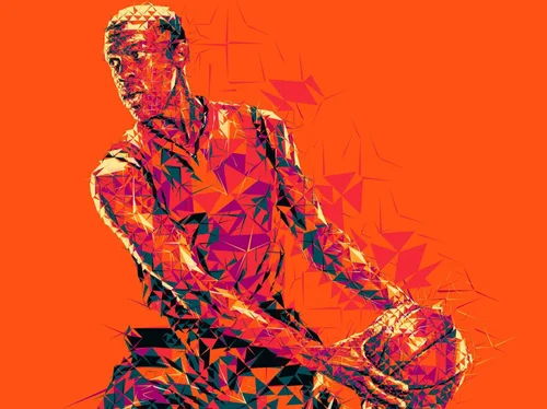 Heat Is On: Neofuturistic Basketball Player Illustration