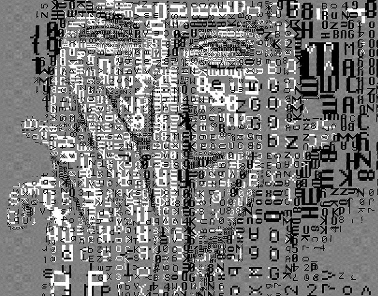 Steve Jobs: The 1 Bit Mac fonts portraits