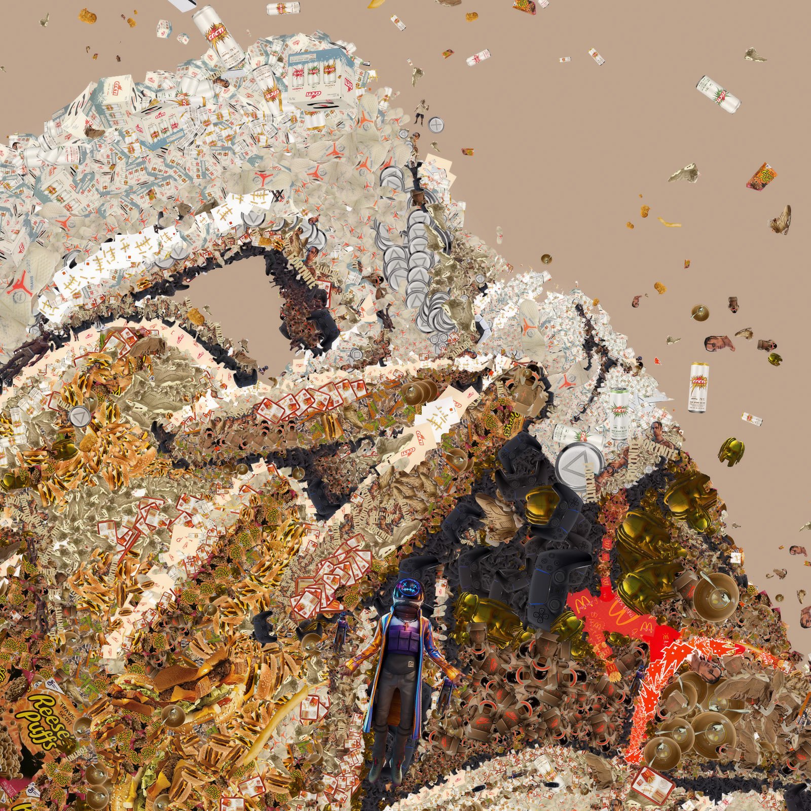 Air Jordan sneakers digital mosaic art