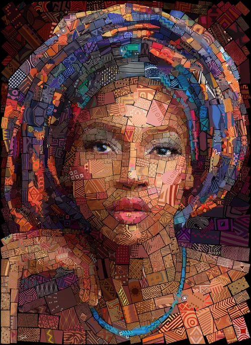 Will You?, African Bricks algorithmic mosaic print by Charis Tsevis