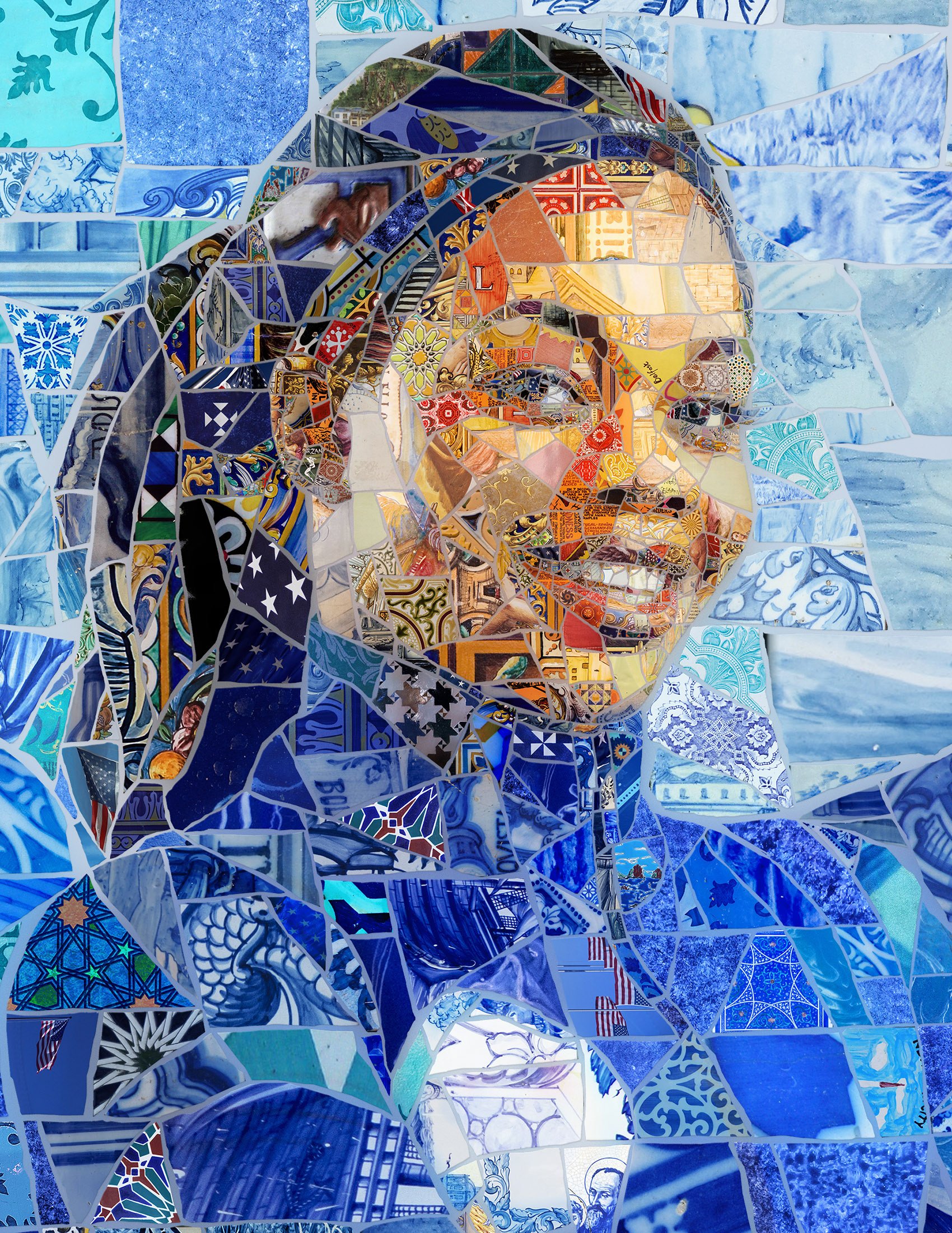Allyson Felix portrait in mosaic style