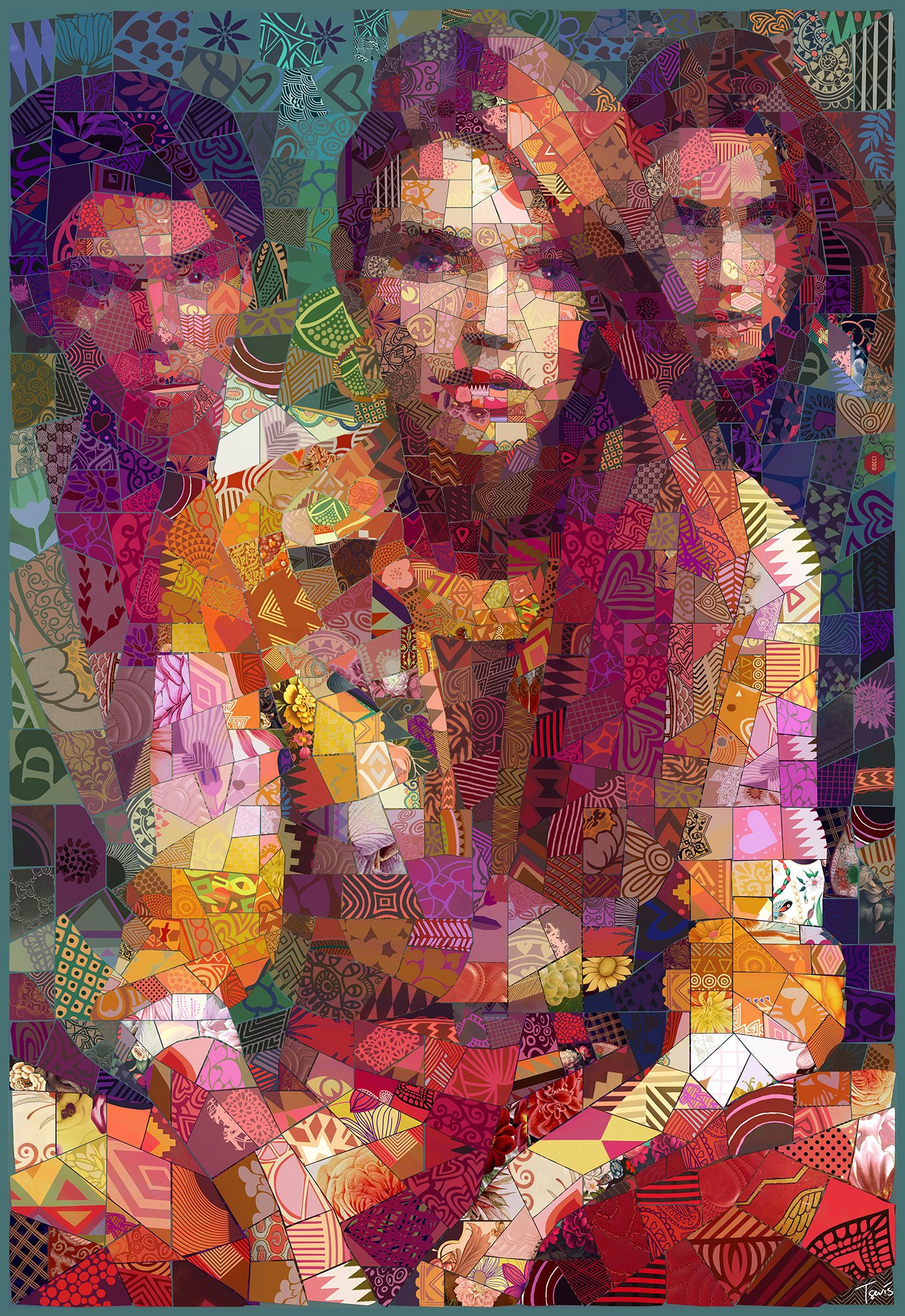 n art decoration mosaic made from patterns for luxury fashion shop