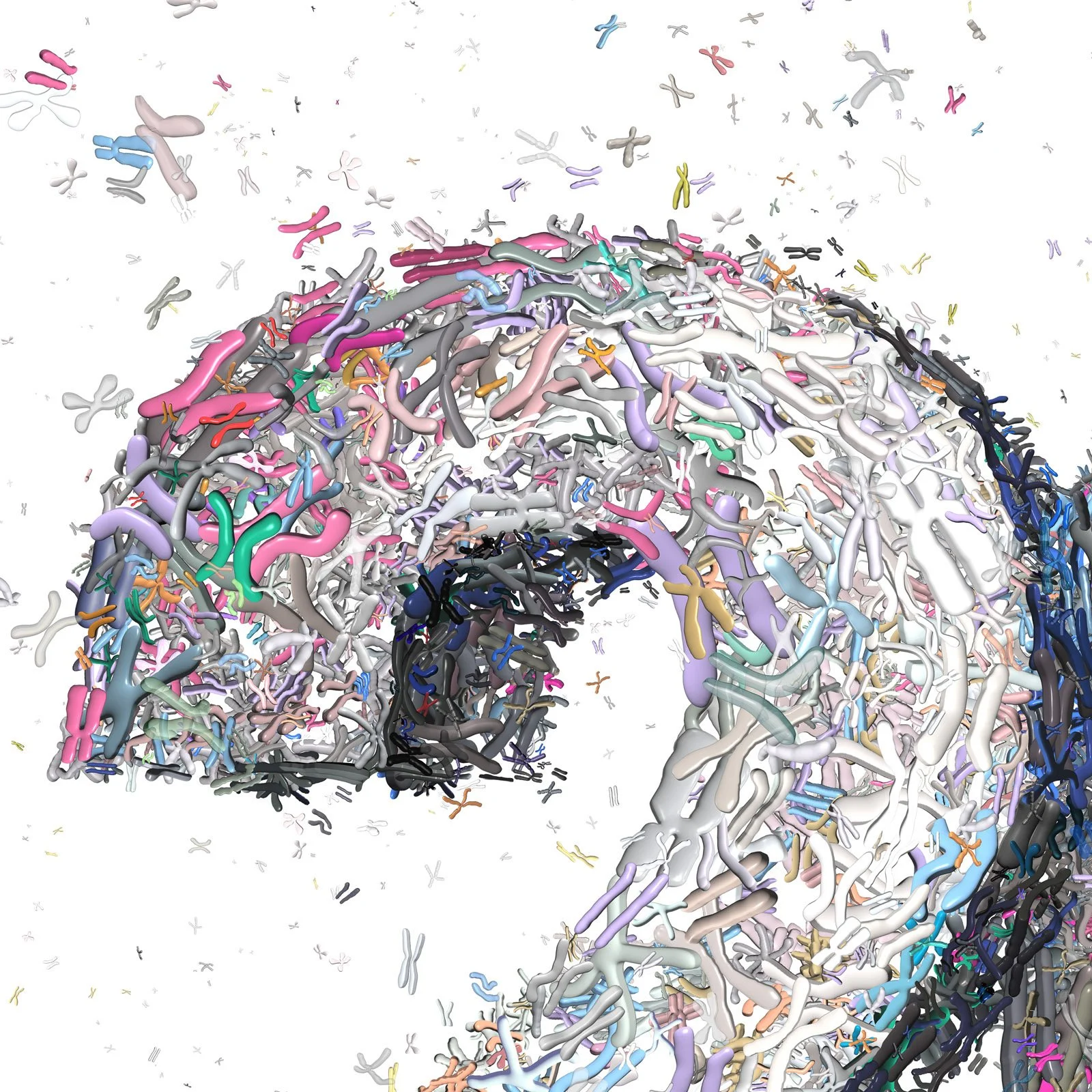Human genome science mosaic illustration