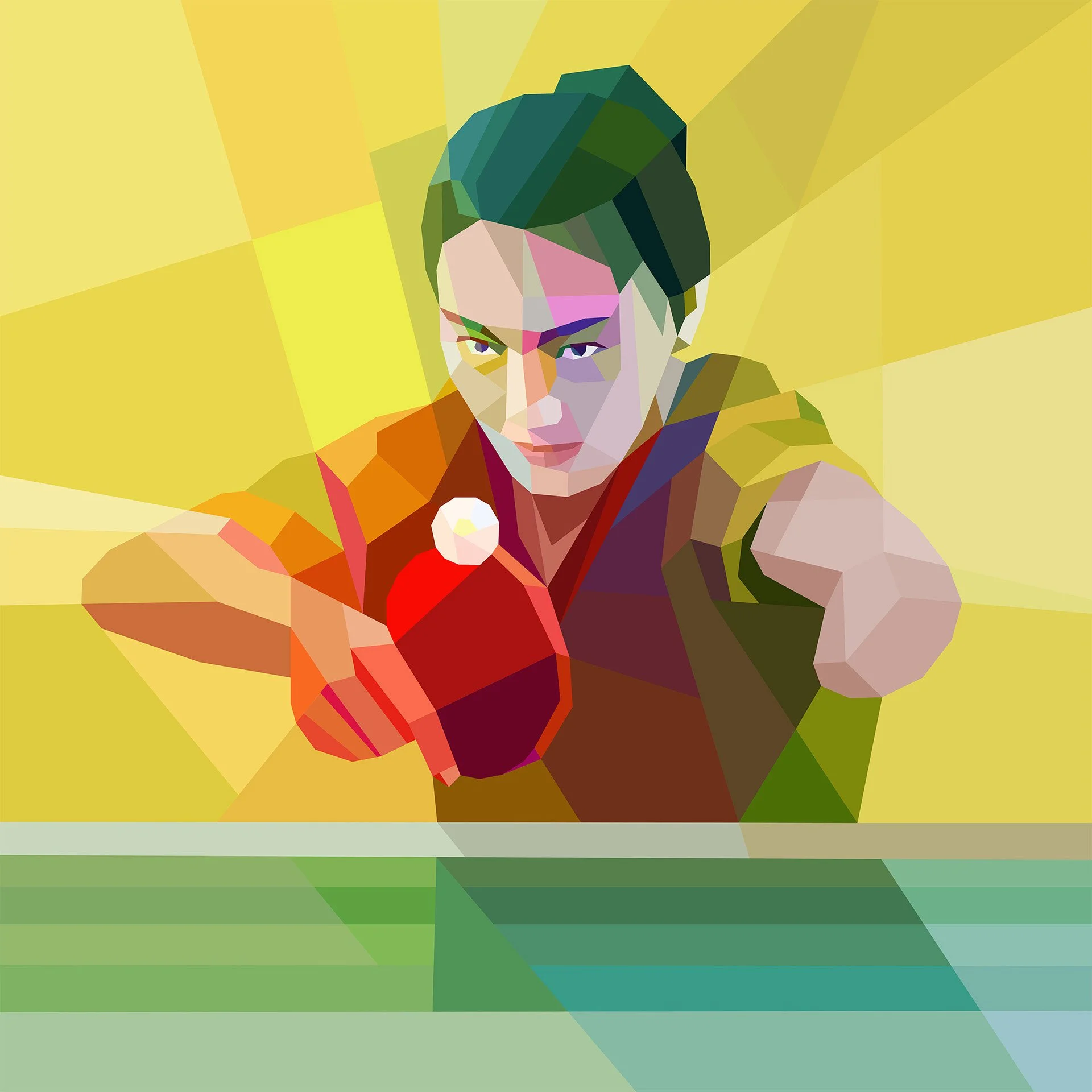 Para table tennis colorful artwork, sport advertising partnerships