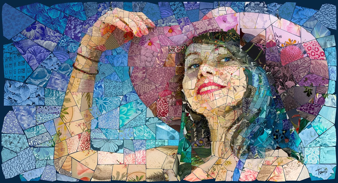Aphrodite mosaic, celestial beauty from flowers and birds. Cypriot goddess tribute
