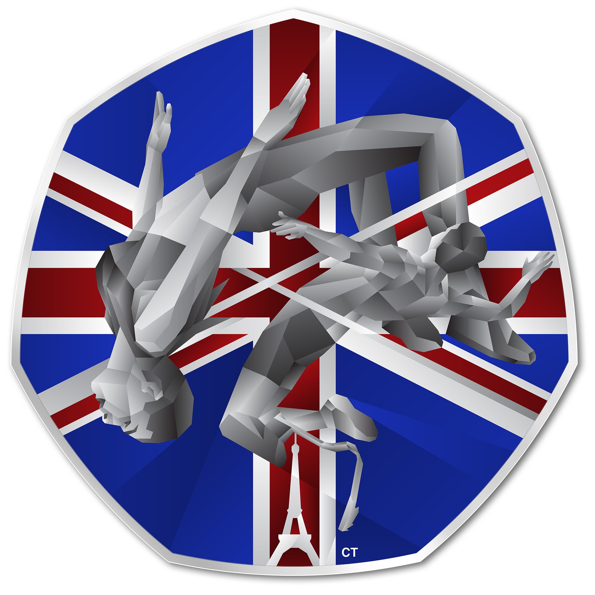 Color Neofuturistic coin design for the Olympics