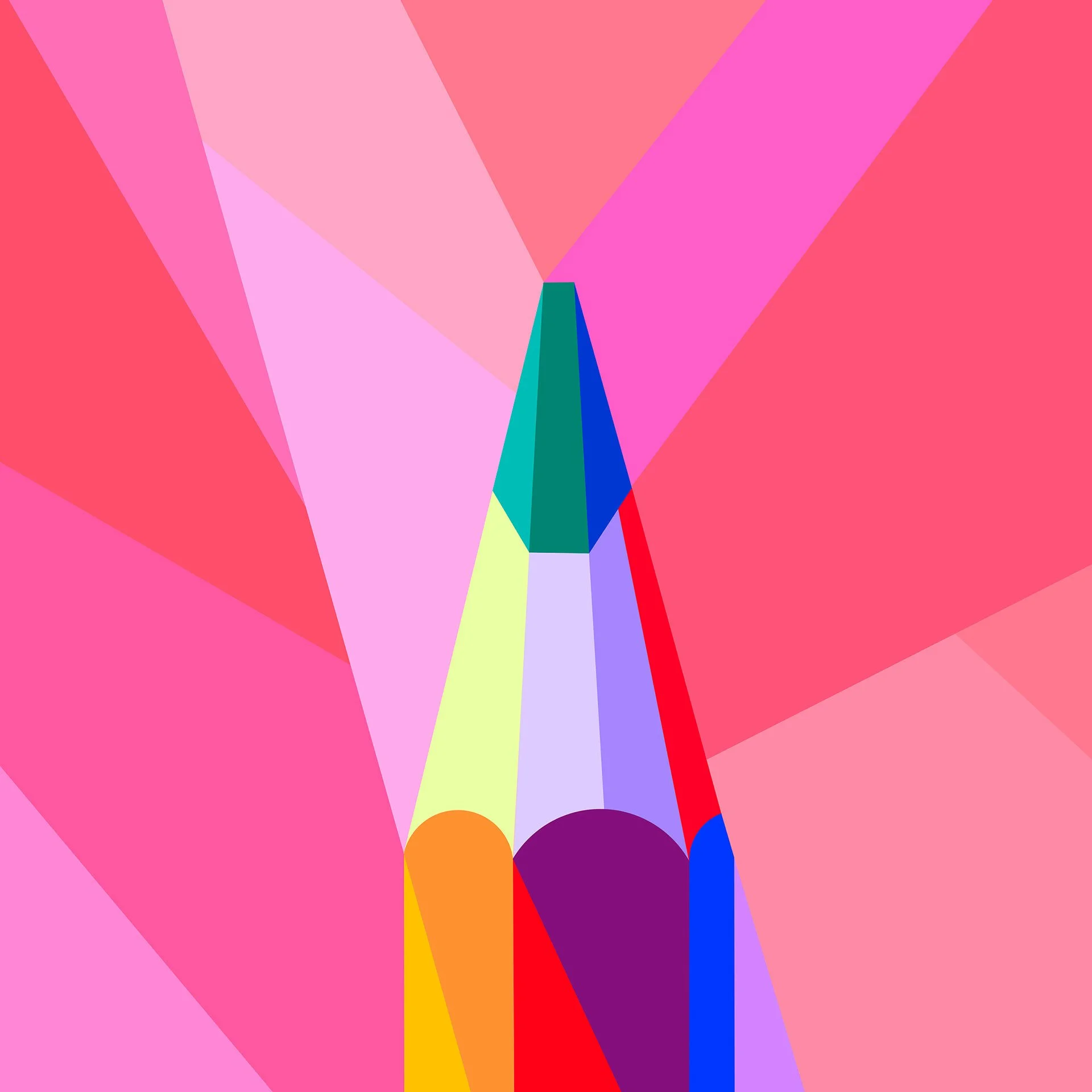 The pencil, Neo futuristic illustration