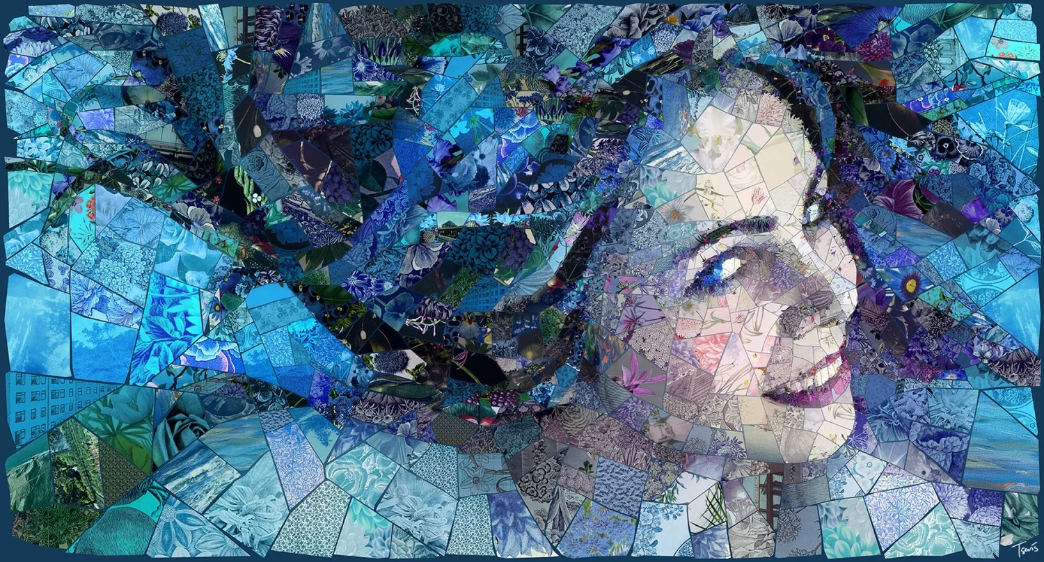 Digital mosaic of Aphrodite vibrant hues of Mediterranean beauty