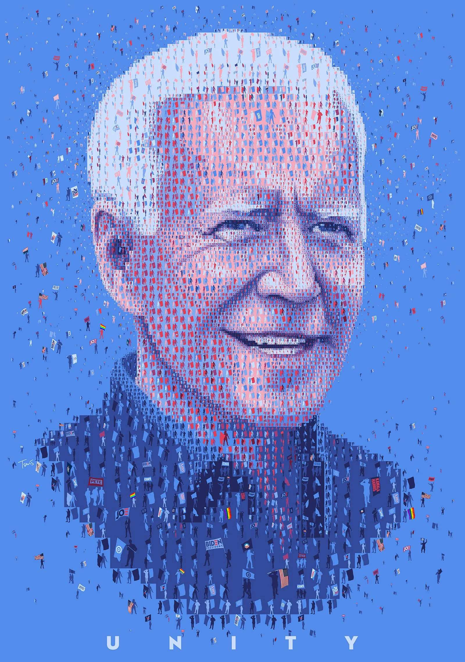 Joe Biden 2020 campaign, digital art supporting hope and decency