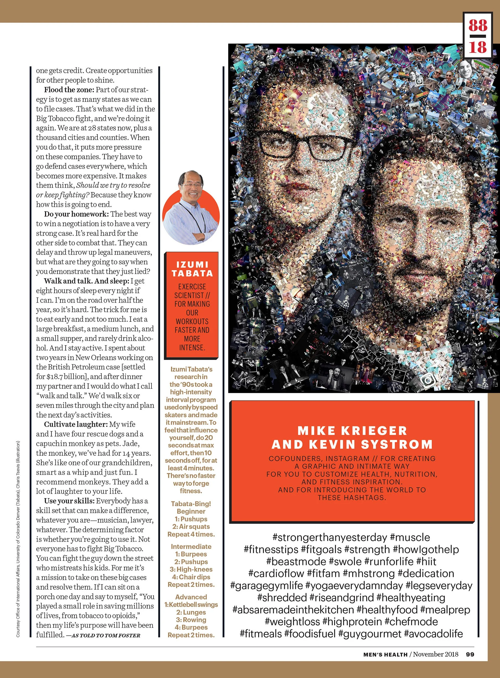 Photomosaic for the 30th Anniversary issue of Men's Health magazine
