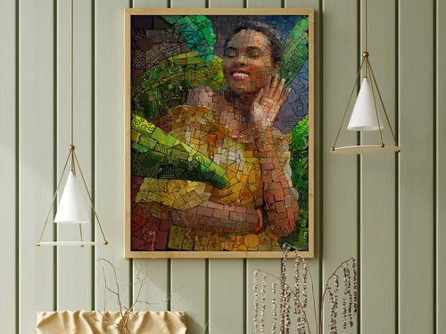 Echoes of Heaven, African Bricks algorithmic mosaic print by Charis Tsevis