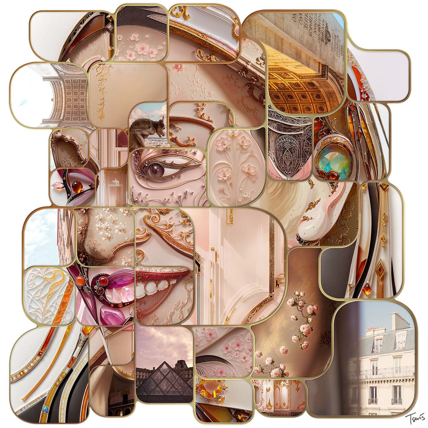 Mosaic portrait of the decorated Cypriot Paralympic athlete.
