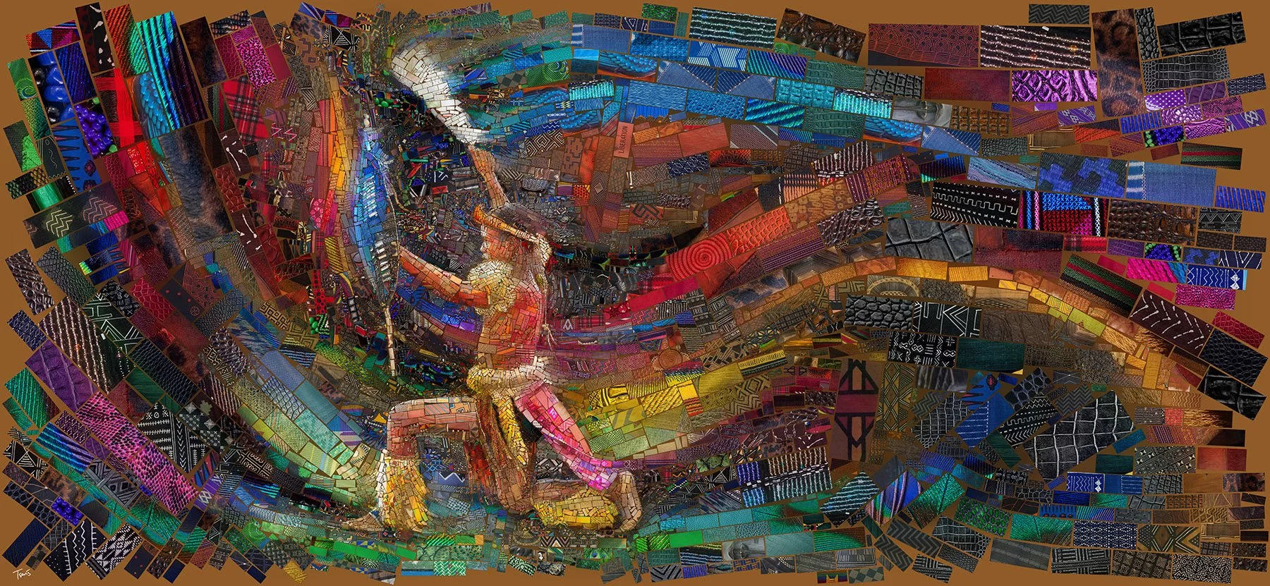 A Zulu Warrior, African Bricks artwork series for restaurant decor