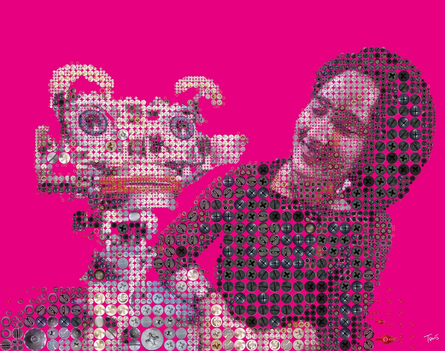 Mosaic portrait of MIT Professor and robotics pioneer Cynthia Breazeal for a book cover