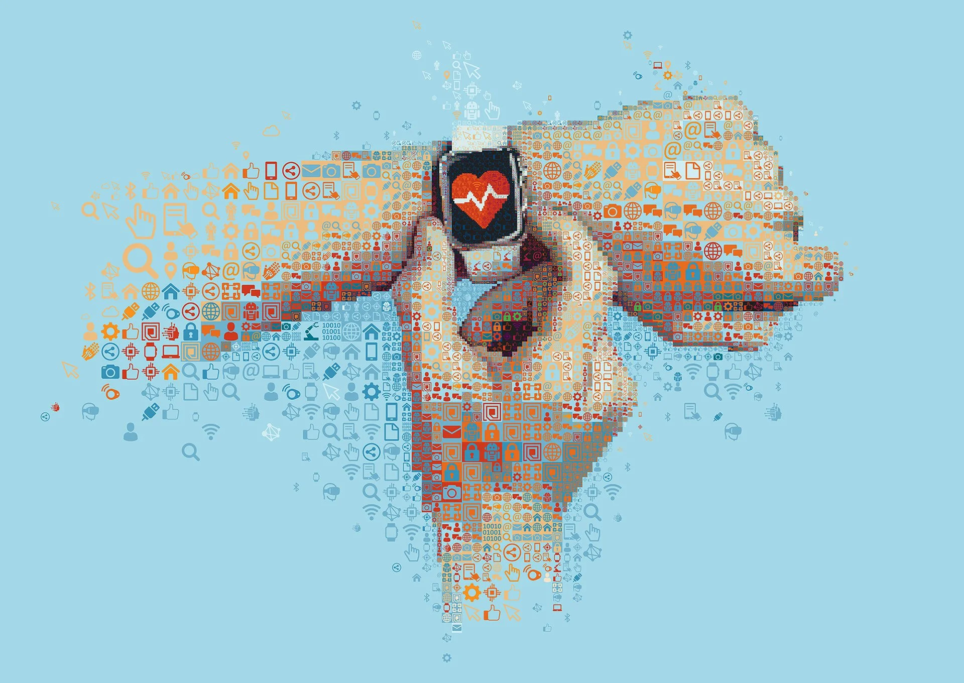 Digital healthcare identity illustration