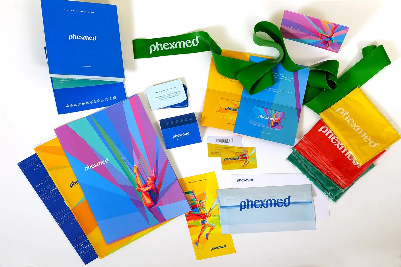 Printed collateral and promotional material for a wellness brand