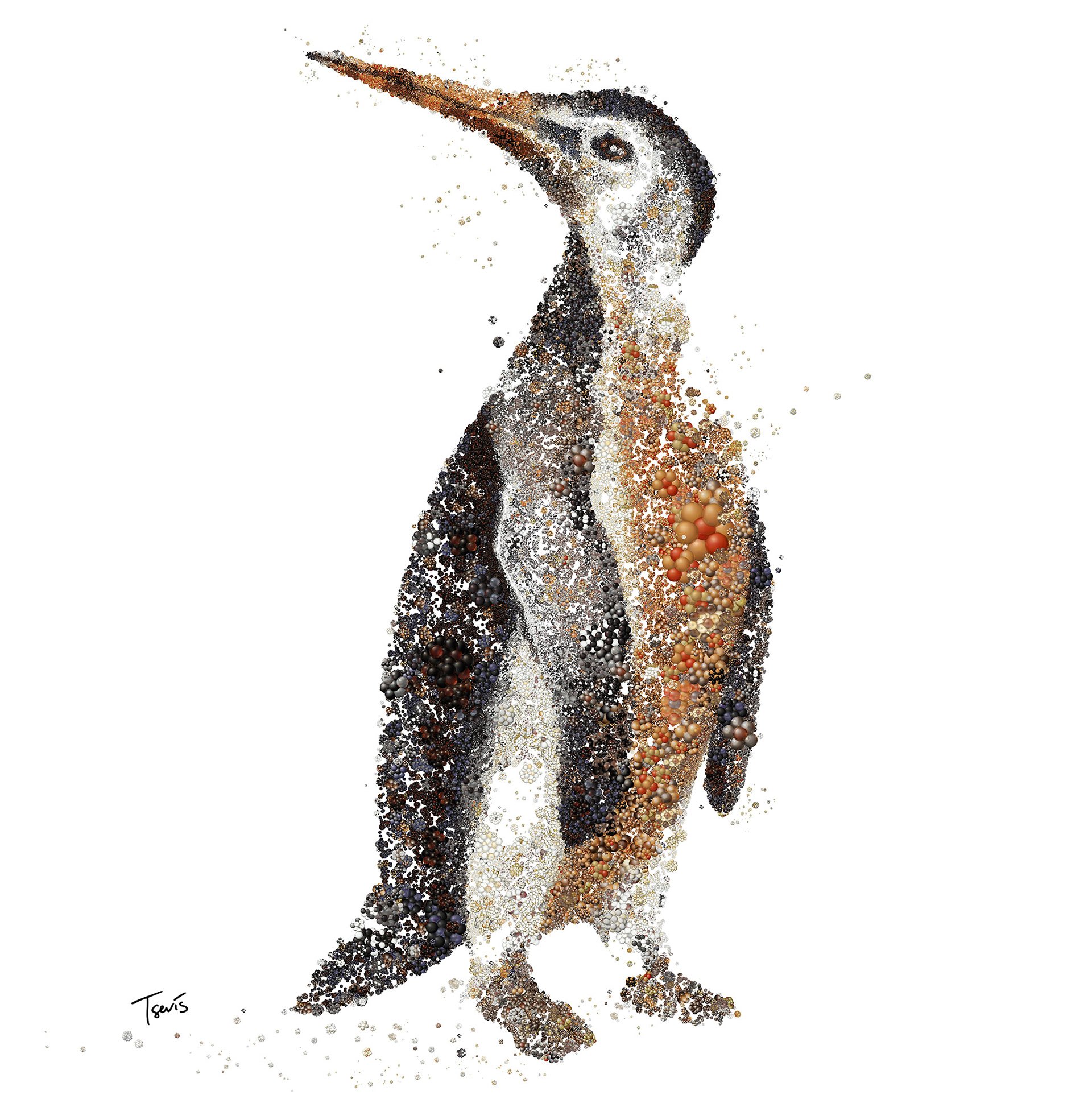 The penguin Digital mosaic made of Chemical Codebreakers and Signatures from the Past