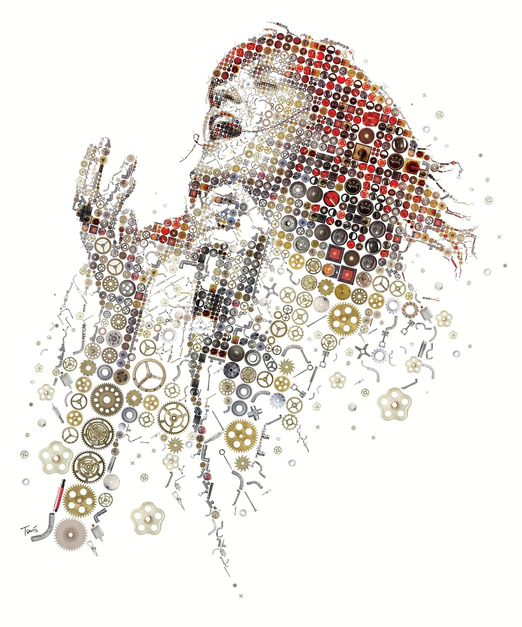 Florence Welch mosaic from machine details