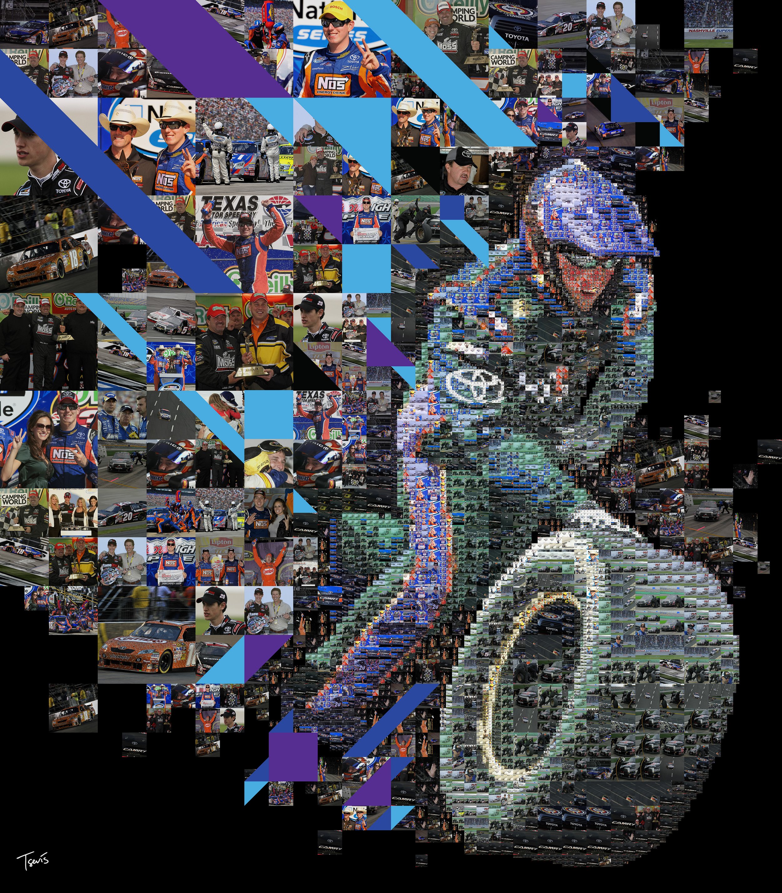 Toyota NASCAR mosaic – racing fragments as tesserae