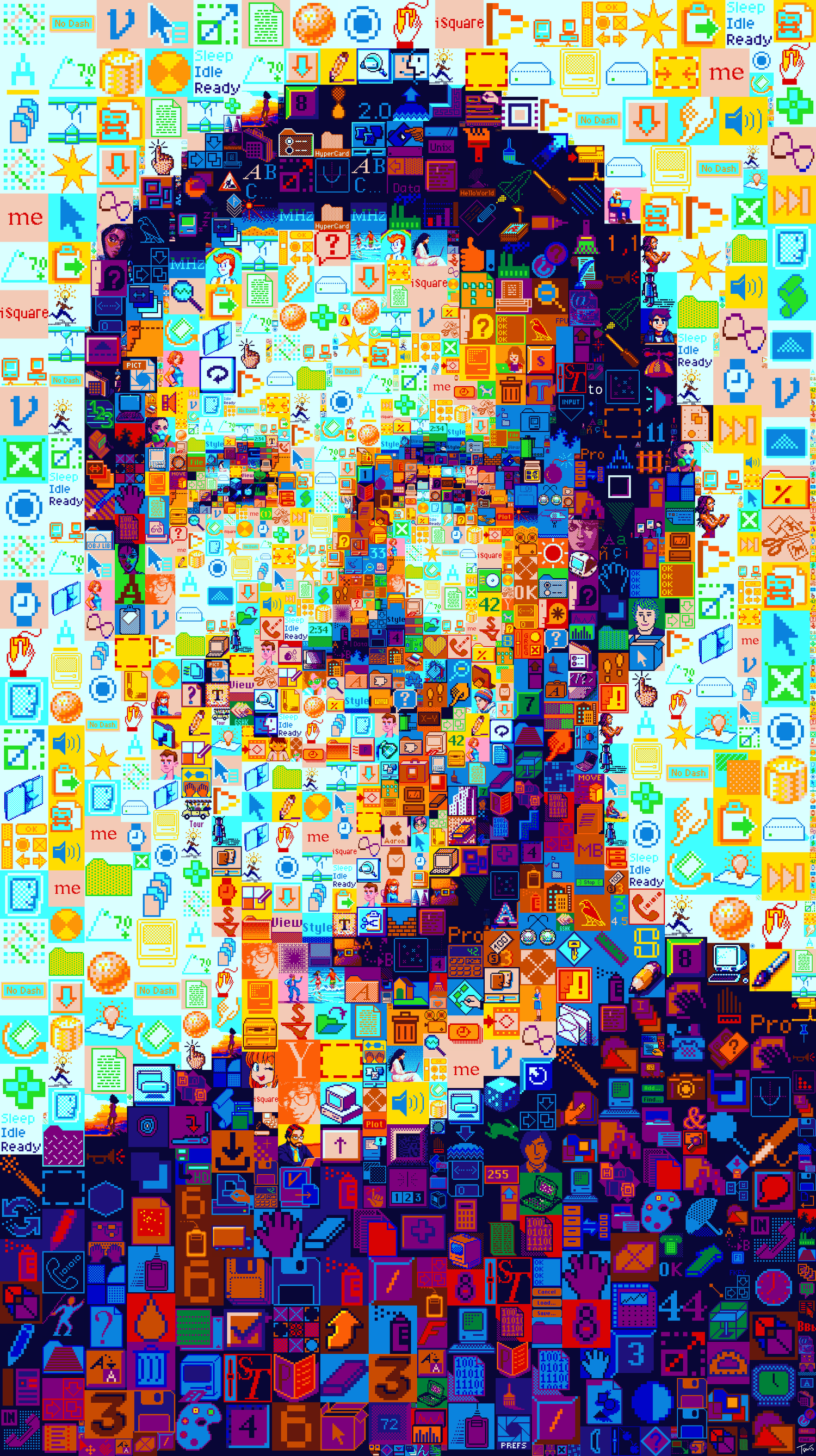 John Ternus mosaic portrait assembled from pixel icons