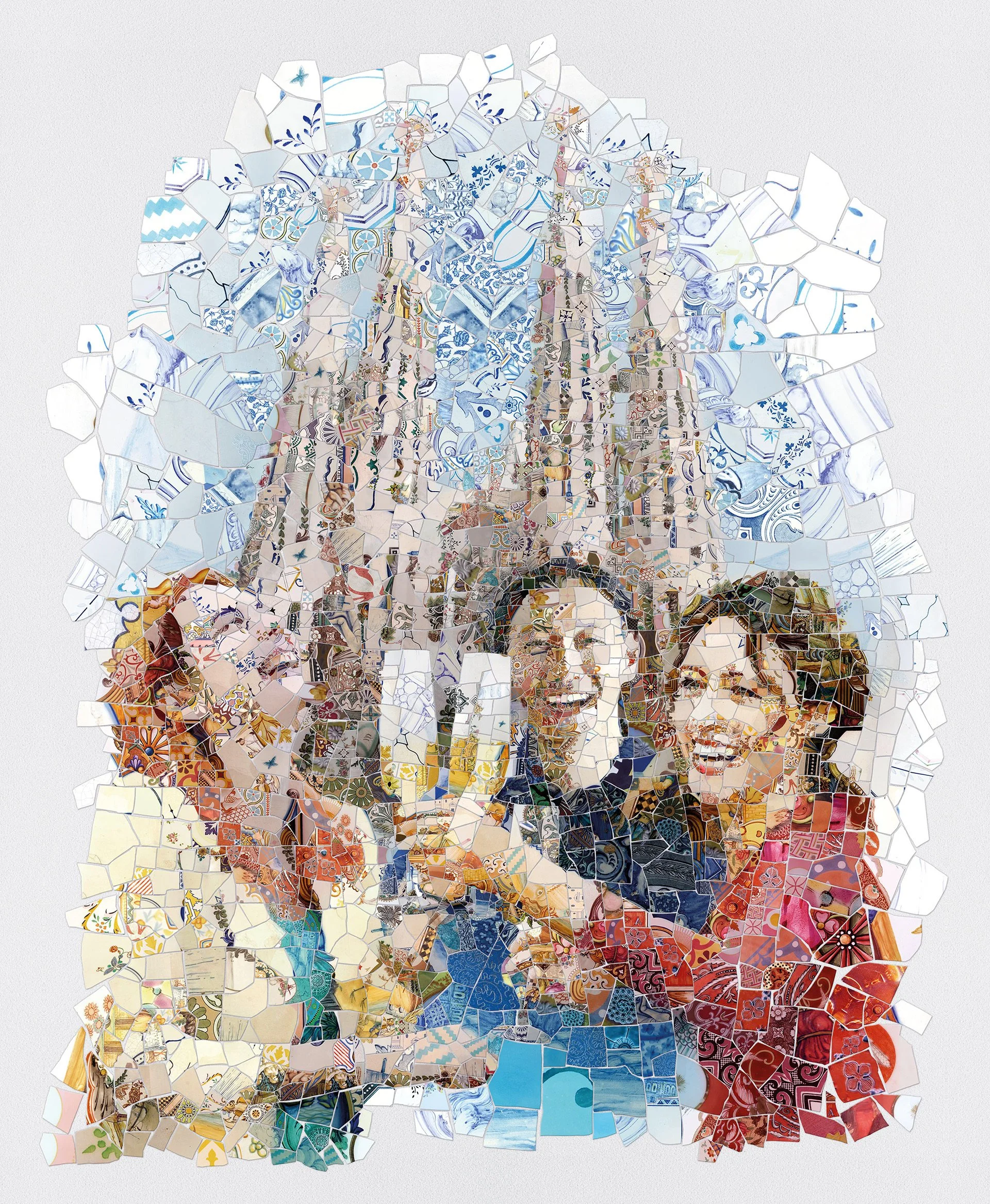 Digital mosaic illustration of Sagrada Familia for Codorniu's Cava 1872 campaign